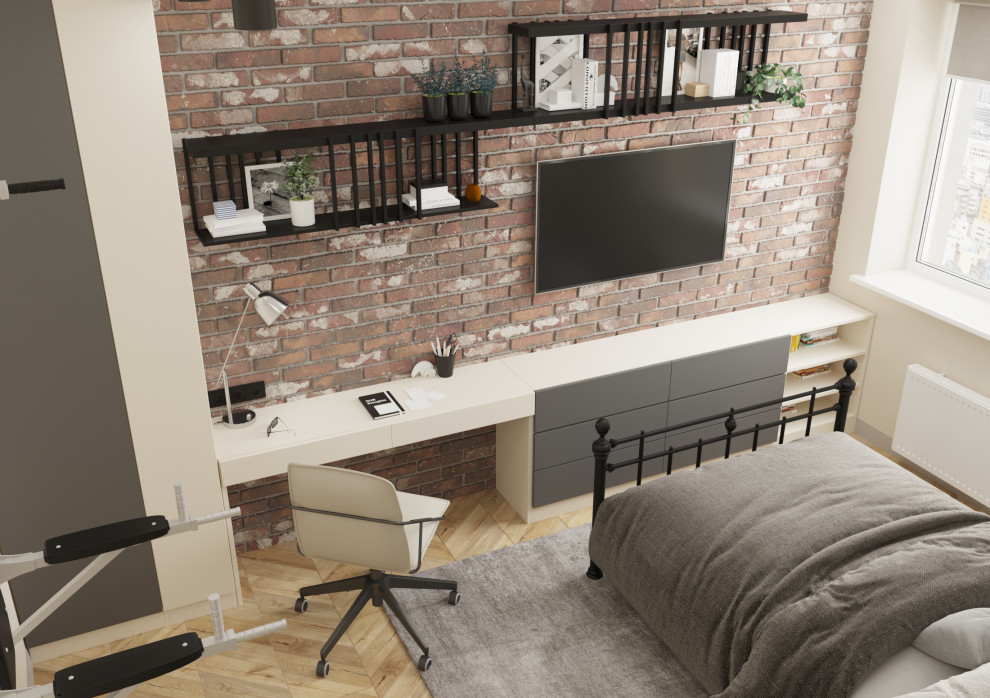 Обложка проекта: Дизайн спальной комнаты в стиле лофт