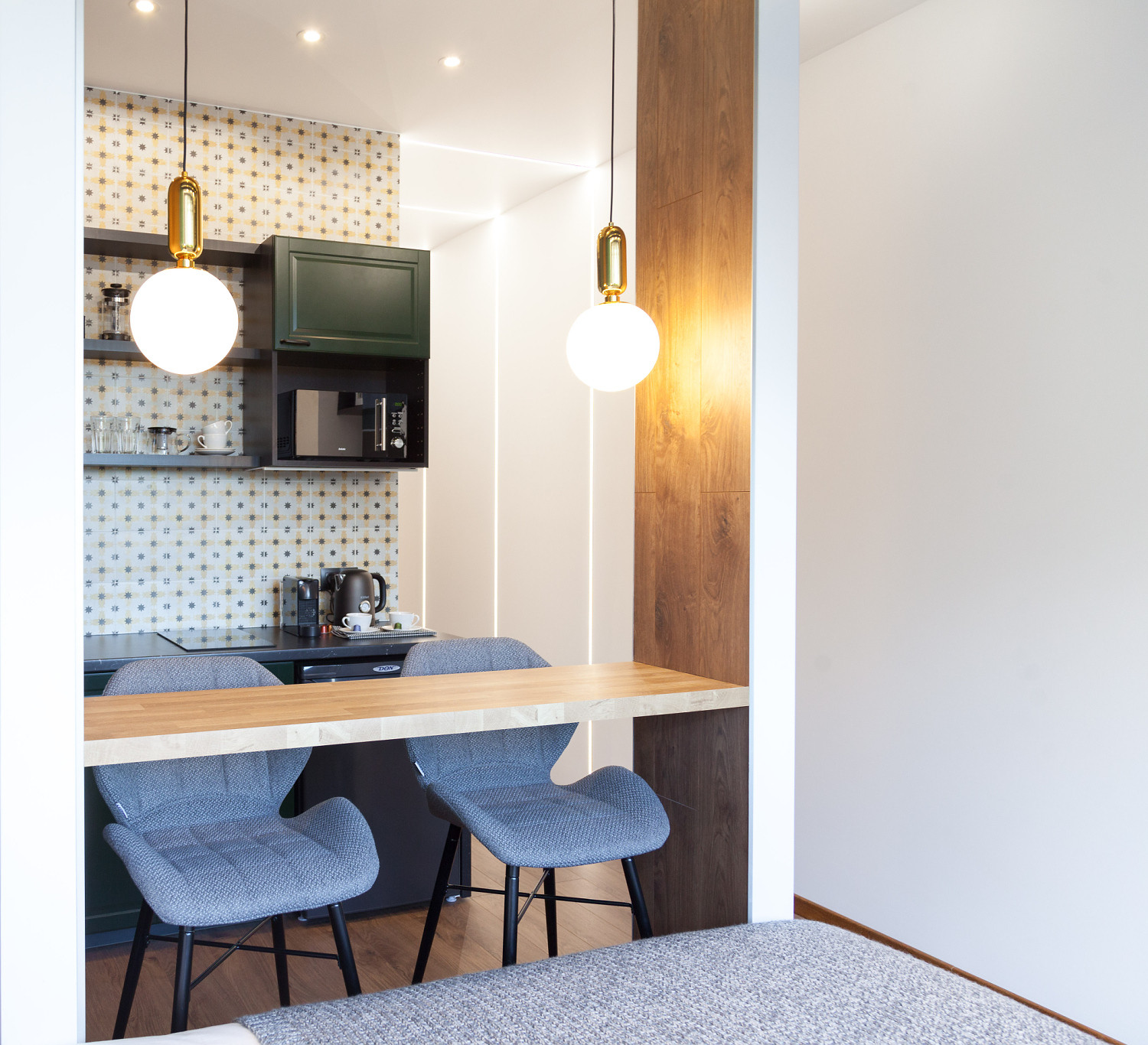 "Инстаграмная" студия в зеленых тонах