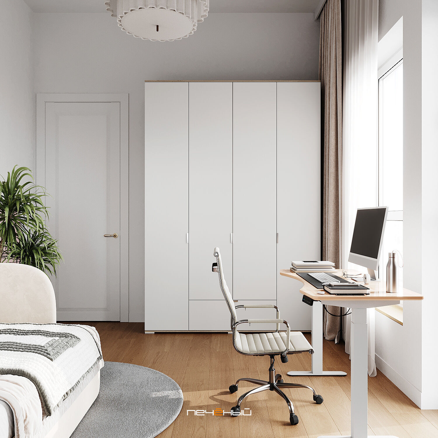 2025 Дизайн 2-комн. квартиры 76 м² в современном стиле, Москва, Green Park