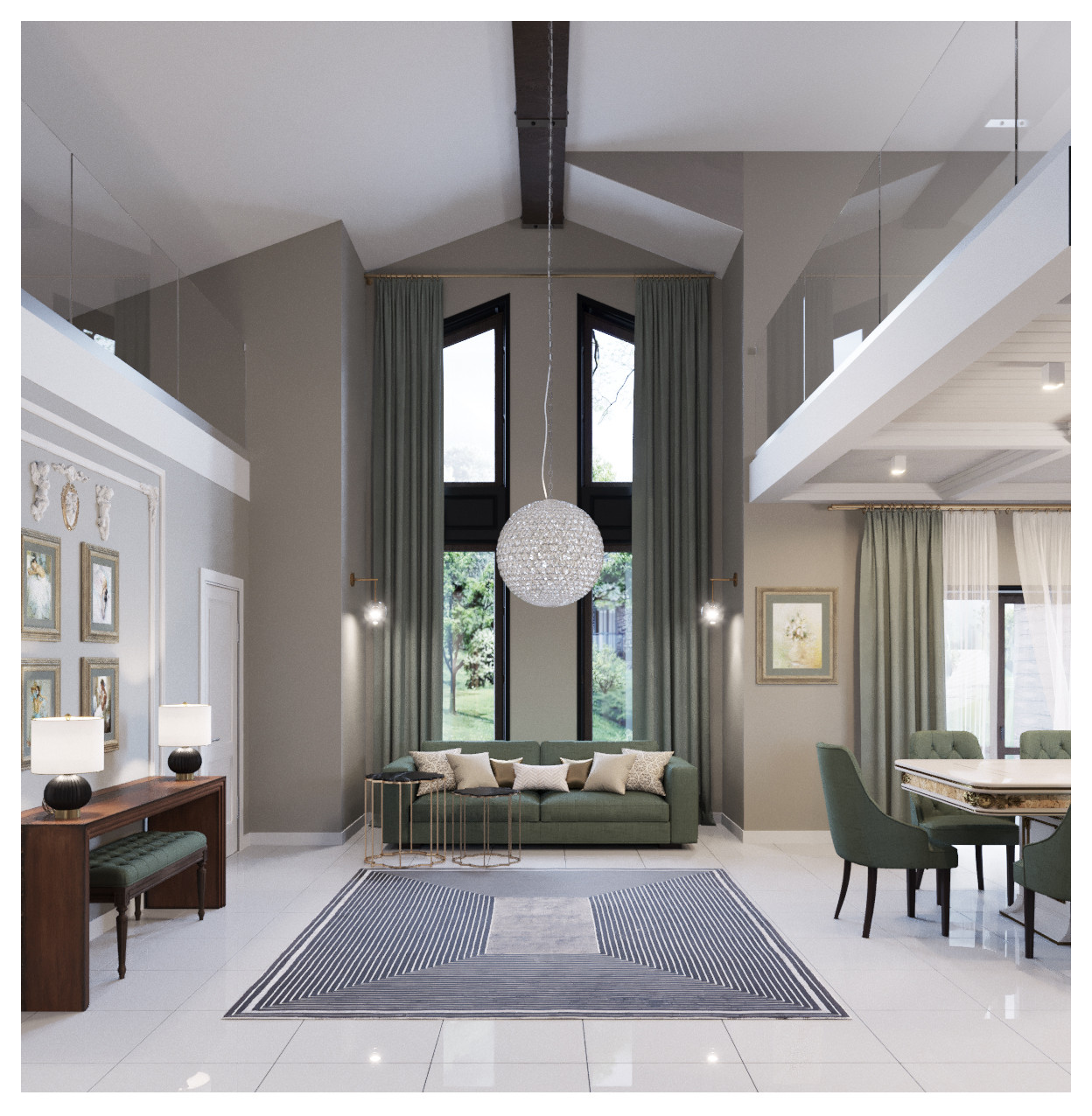 Обложка проекта: Дизайн интерьера кухни-гостиной со вторым светом в доме.