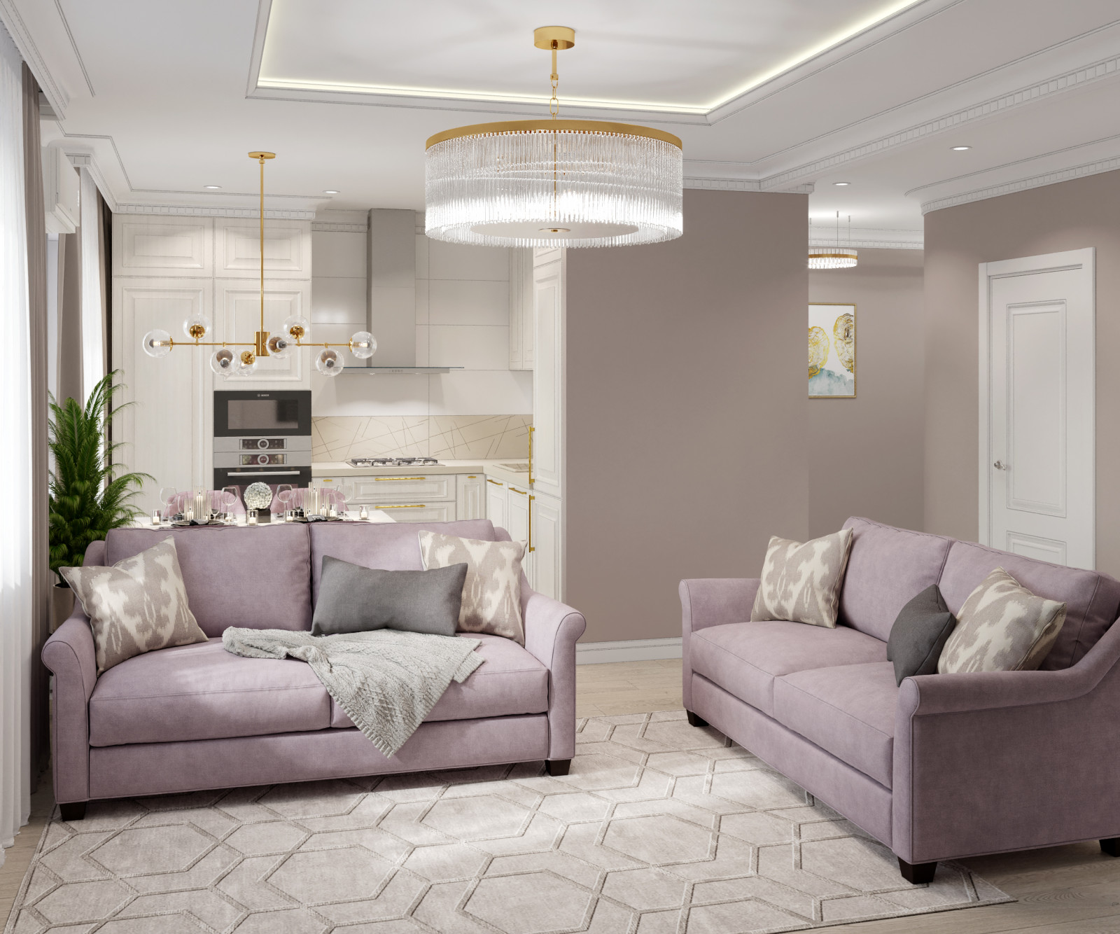 Обложка проекта: ЖК Два капитана, квартира с объединенной кухней гостиной