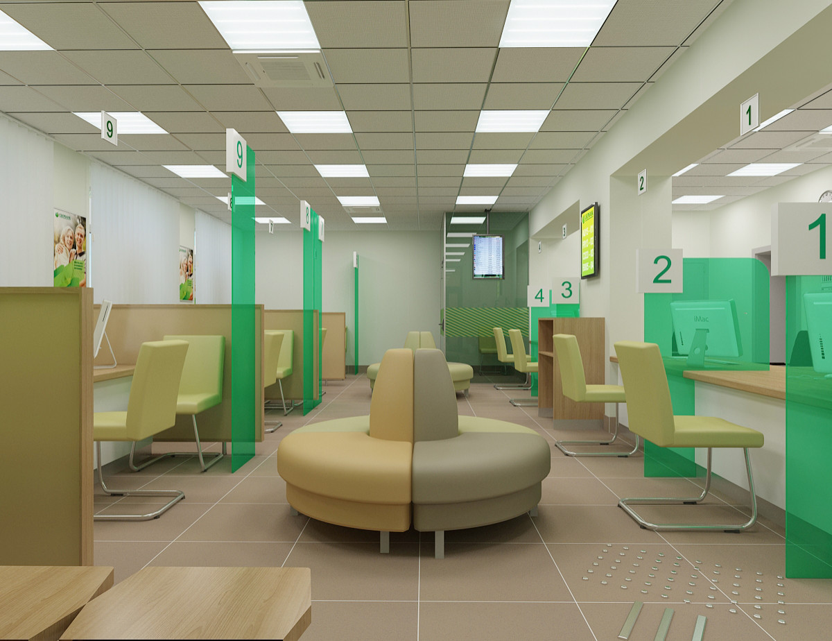 Дизайн-проект отделения ПАО Сбербанка Омская обл. г. Муромцево