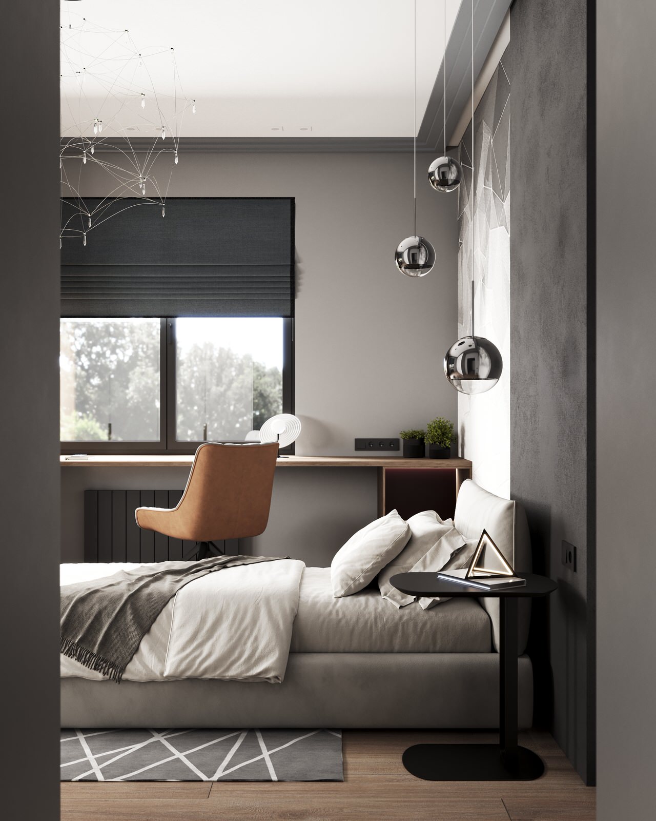 Стильный дом с красными акцентами