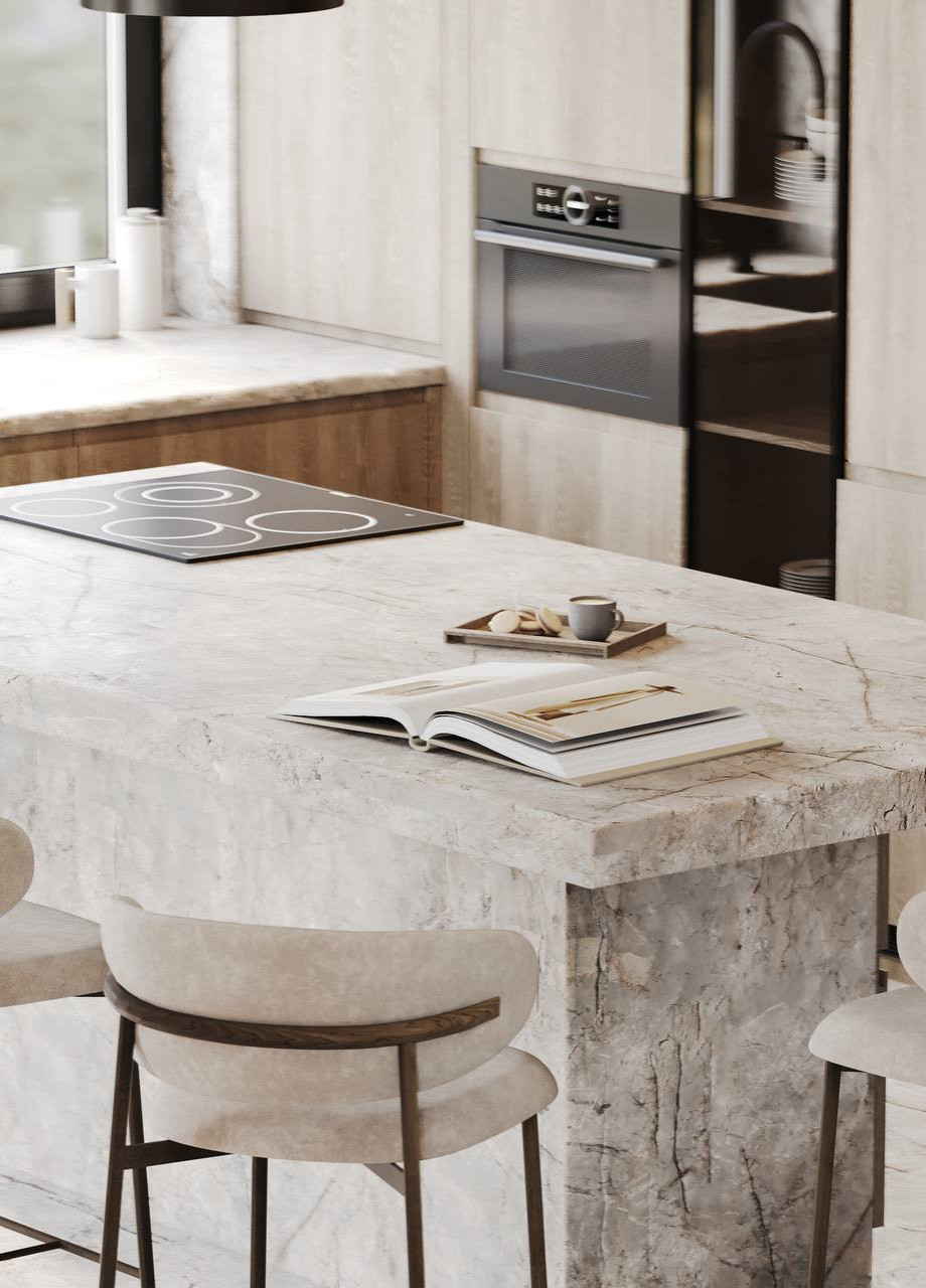 "Дом для двоих", частный дом, представлена входная группа и кухня- гостиная.