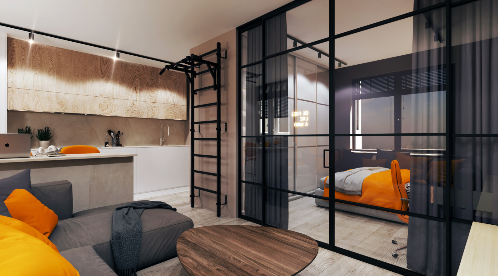 Апельсиновый фреш. Кухня-Гостиная.