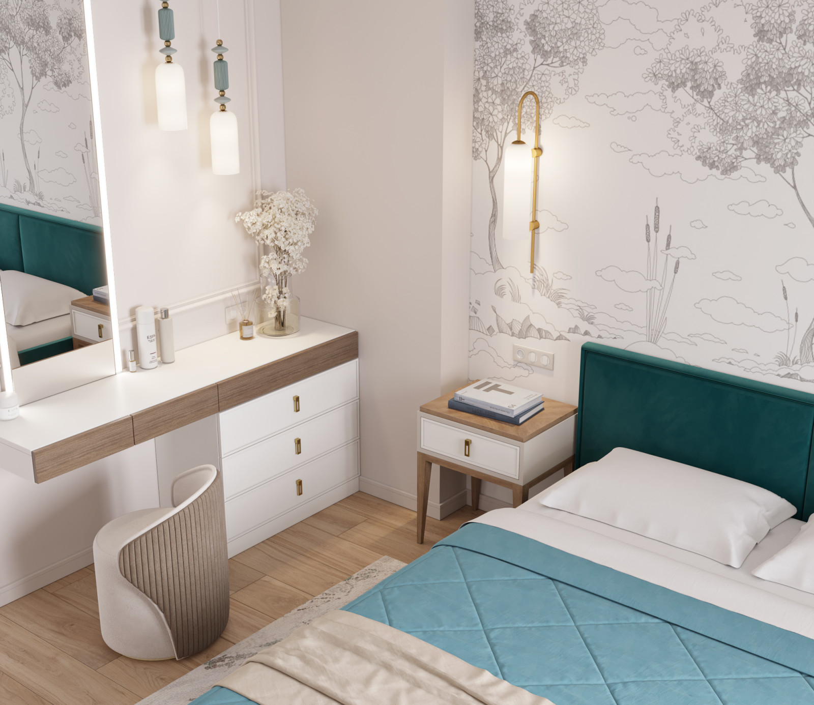 3-комнатная квартира для семьи в стиле современной классики