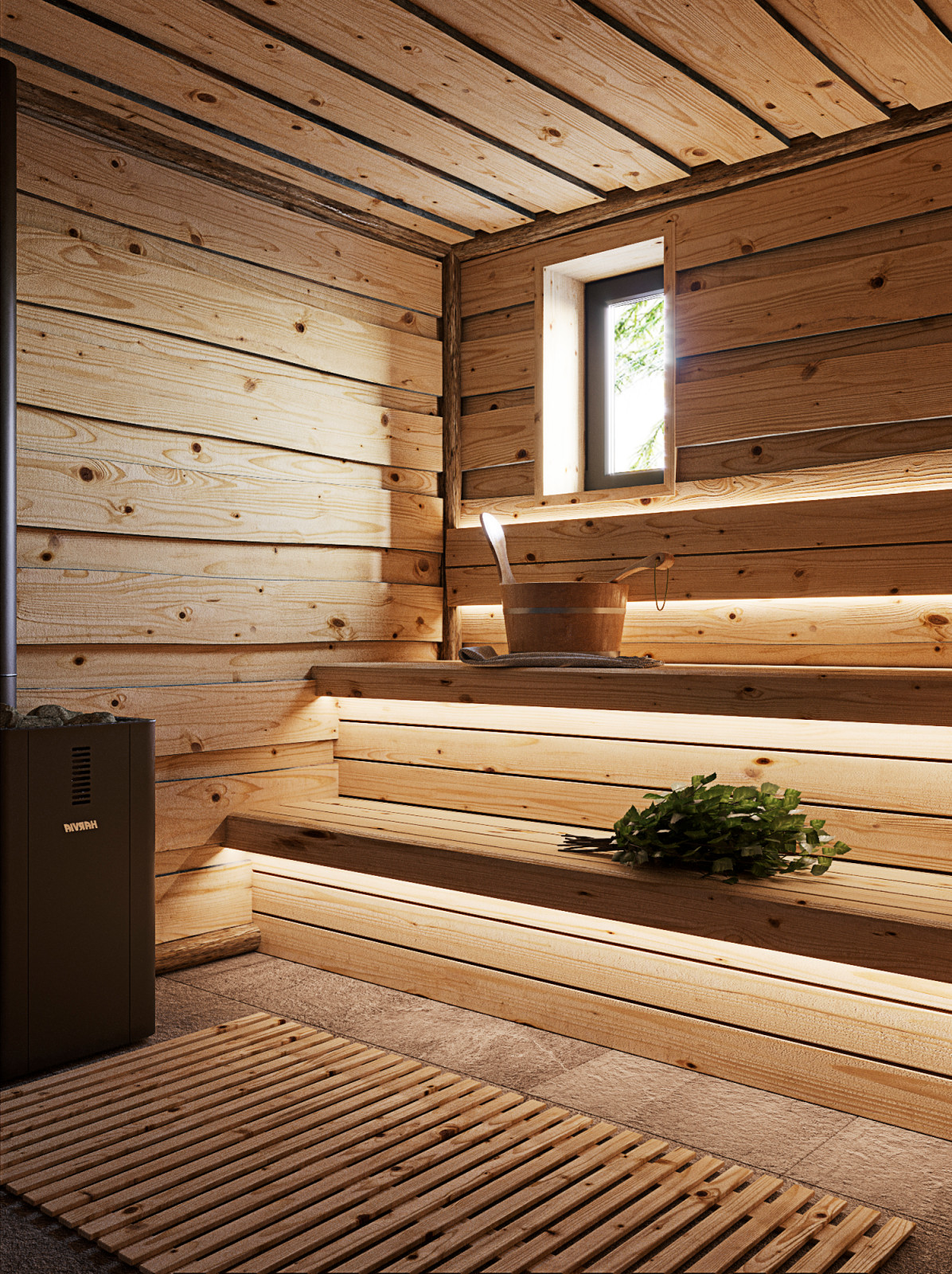 Интерьер гостевого дома с сауной