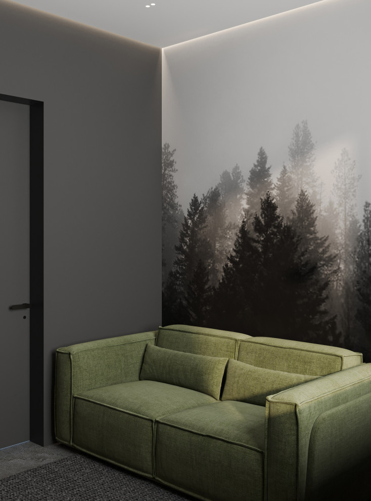 Темный минимализм в коттедже