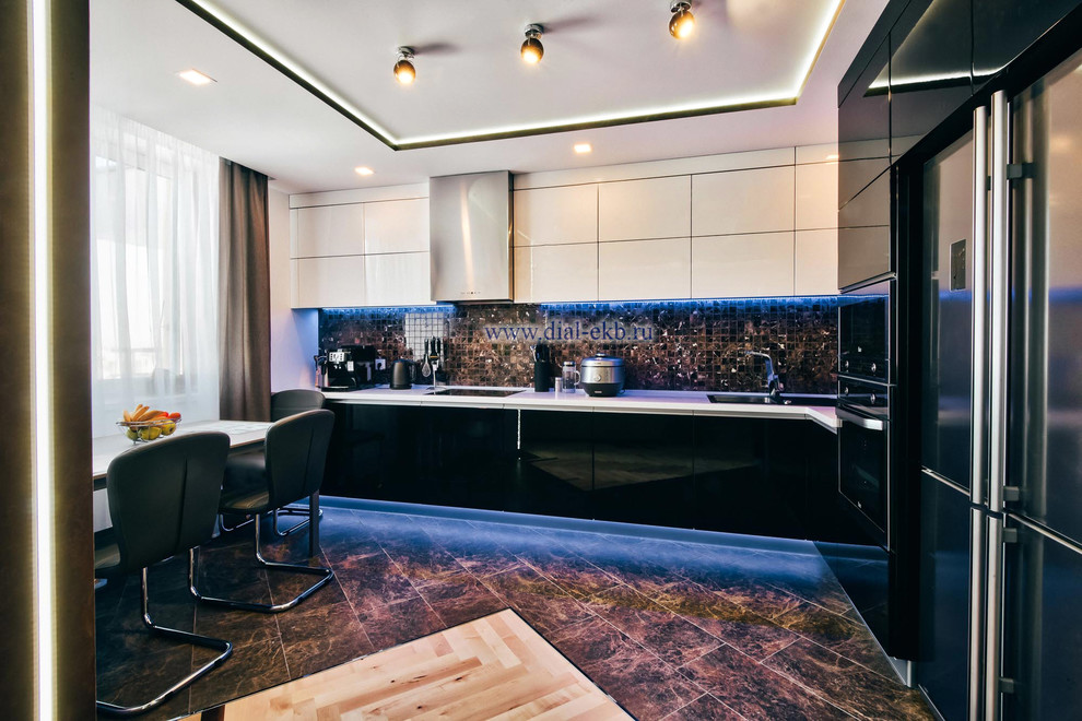 Гостиная - кухня в современном стиле для молодой семьи