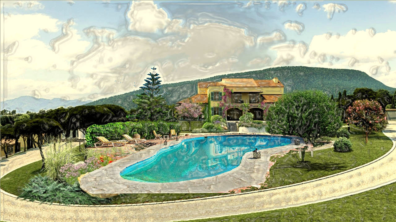 Эскизы. Сложный рельеф. Усадьба в стиле прованс