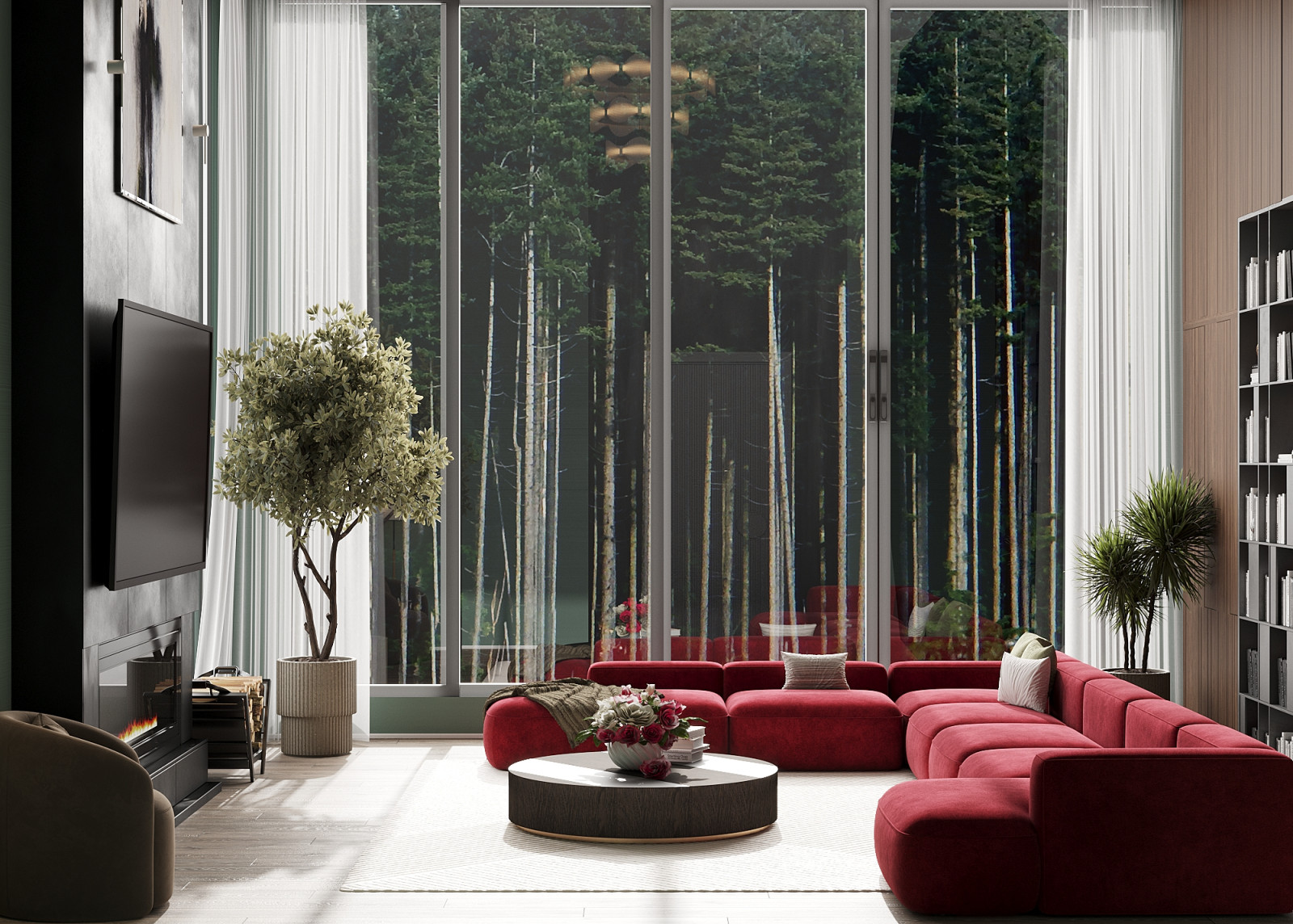 Гостиная в загородном доме.