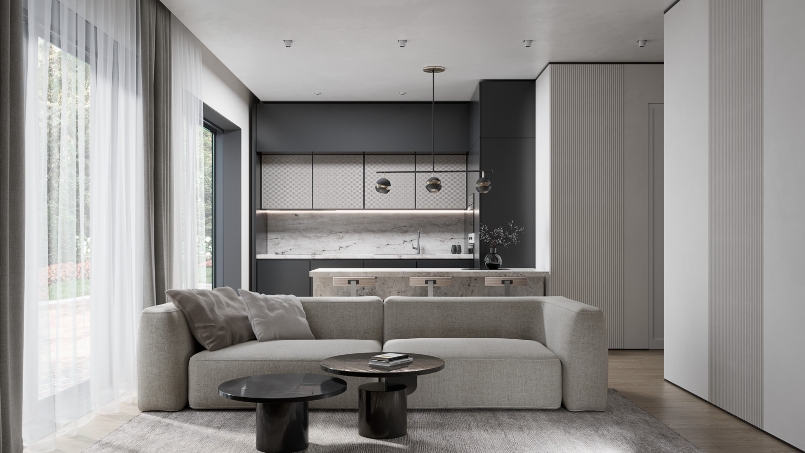 Modern monochrome interior