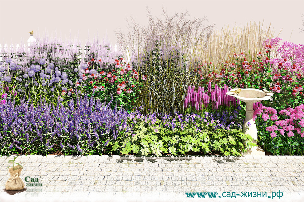 Цветник "В розовых облаках".