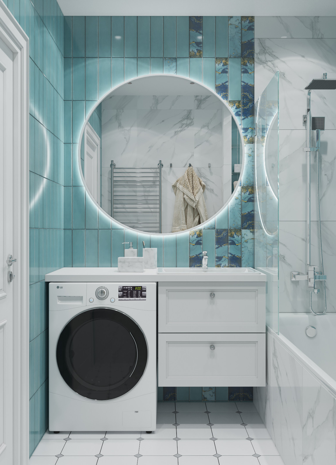 Яркая классика в трехкомнатной квартире