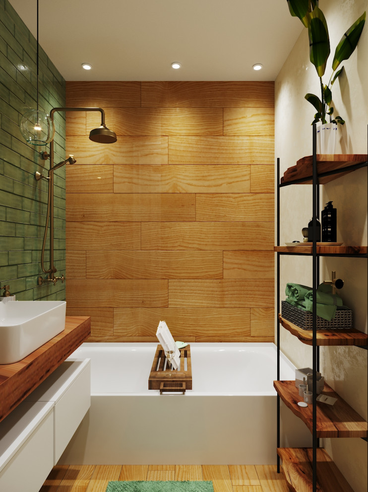 Зелёная ванная комната