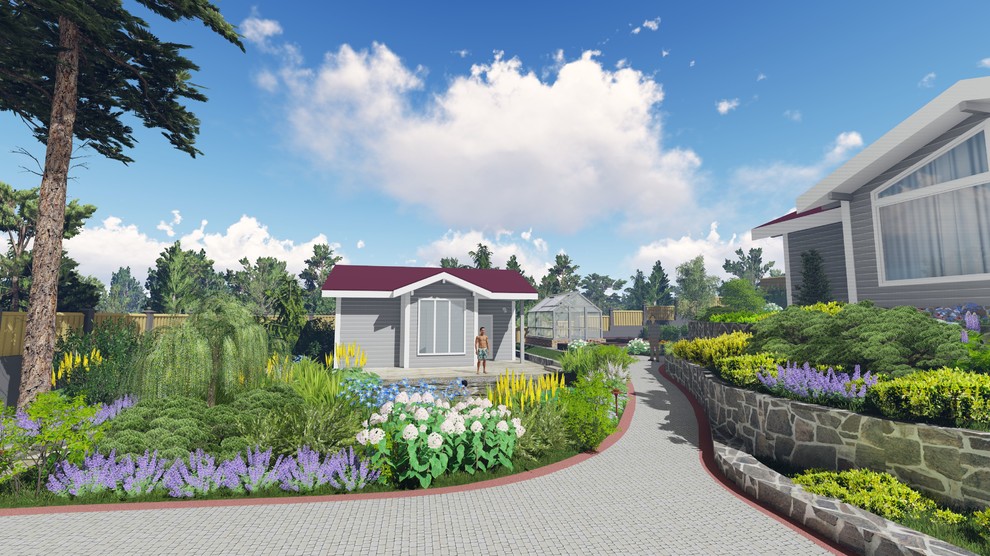 Сад со сложным рельефом