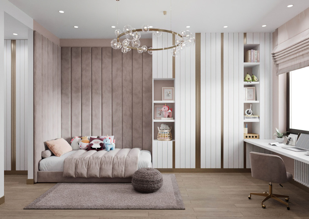 Обложка проекта: ДЕТСКАЯ ДЛЯ ДЕВОЧКИ В ПУДРОВЫХ ОТТЕНКАХ