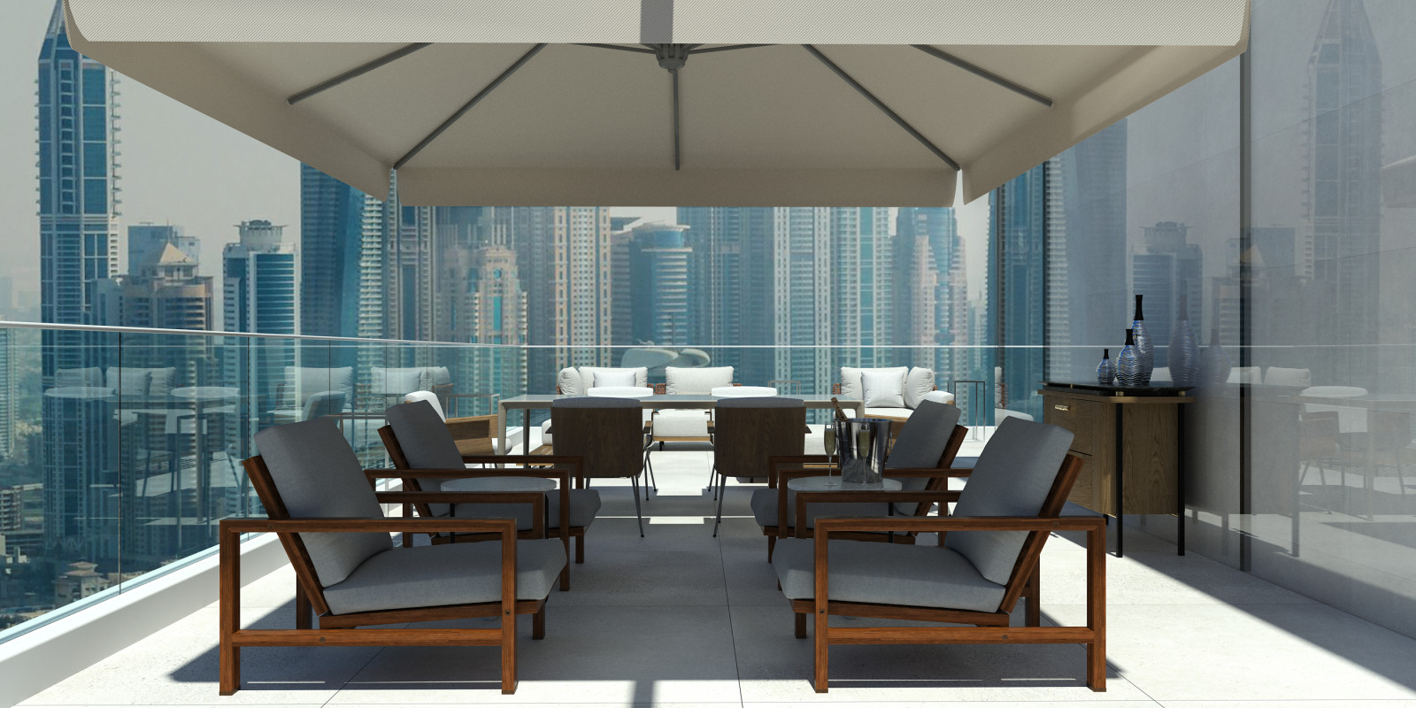 Терраса в апартаментах ЖК Ривьера, Дубай