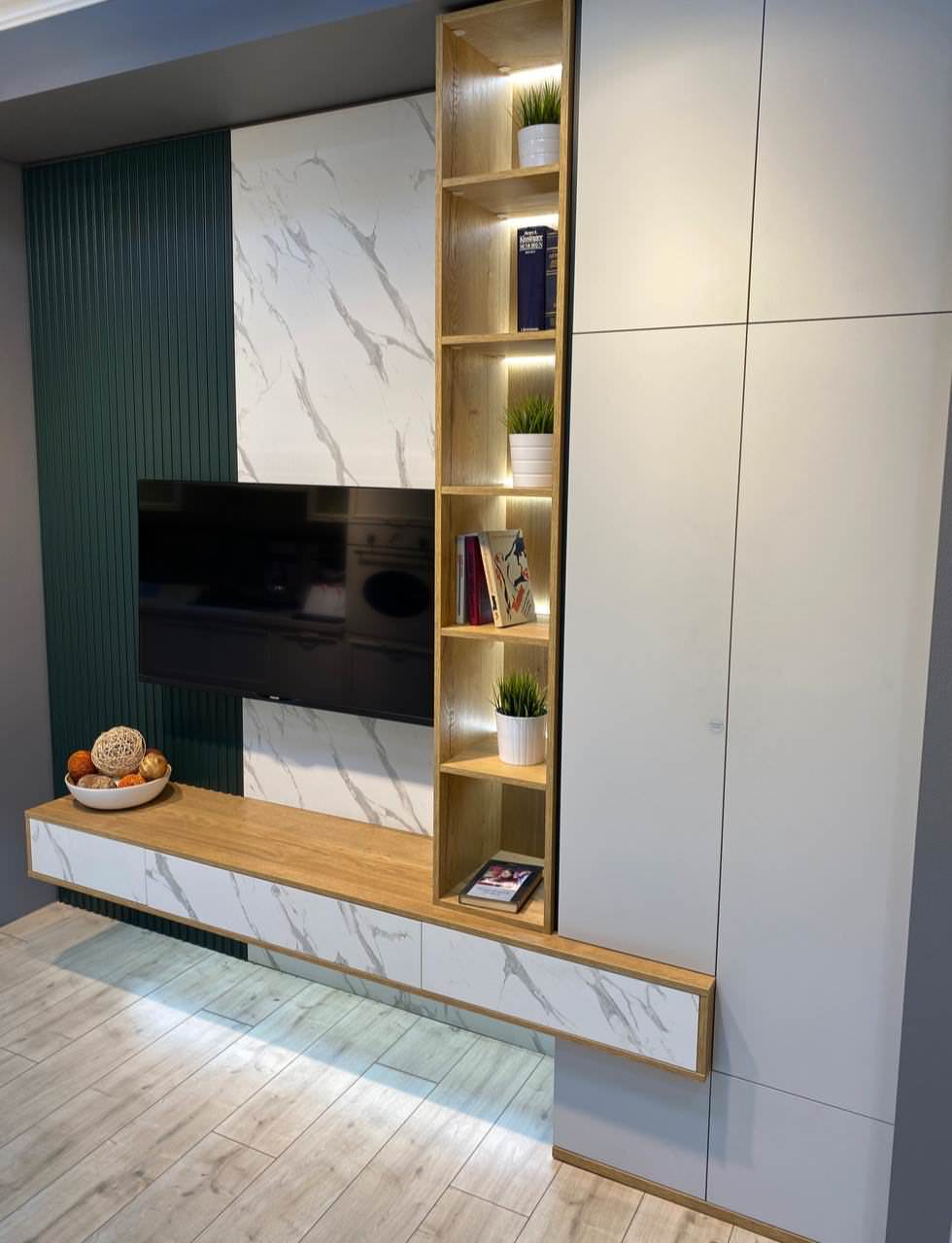 Обложка проекта: ТВ-зона для гостиной в современном стиле