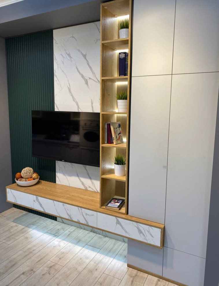 Обложка проекта: ТВ-зона для гостиной в современном стиле