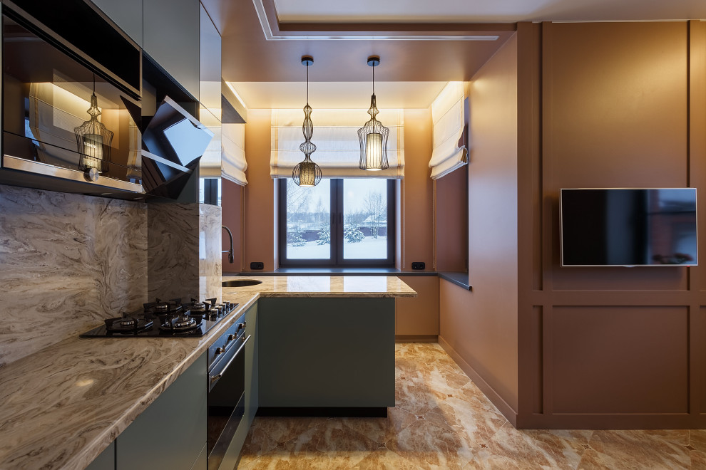 Кухня-столовая в загородном доме, Подмосковье