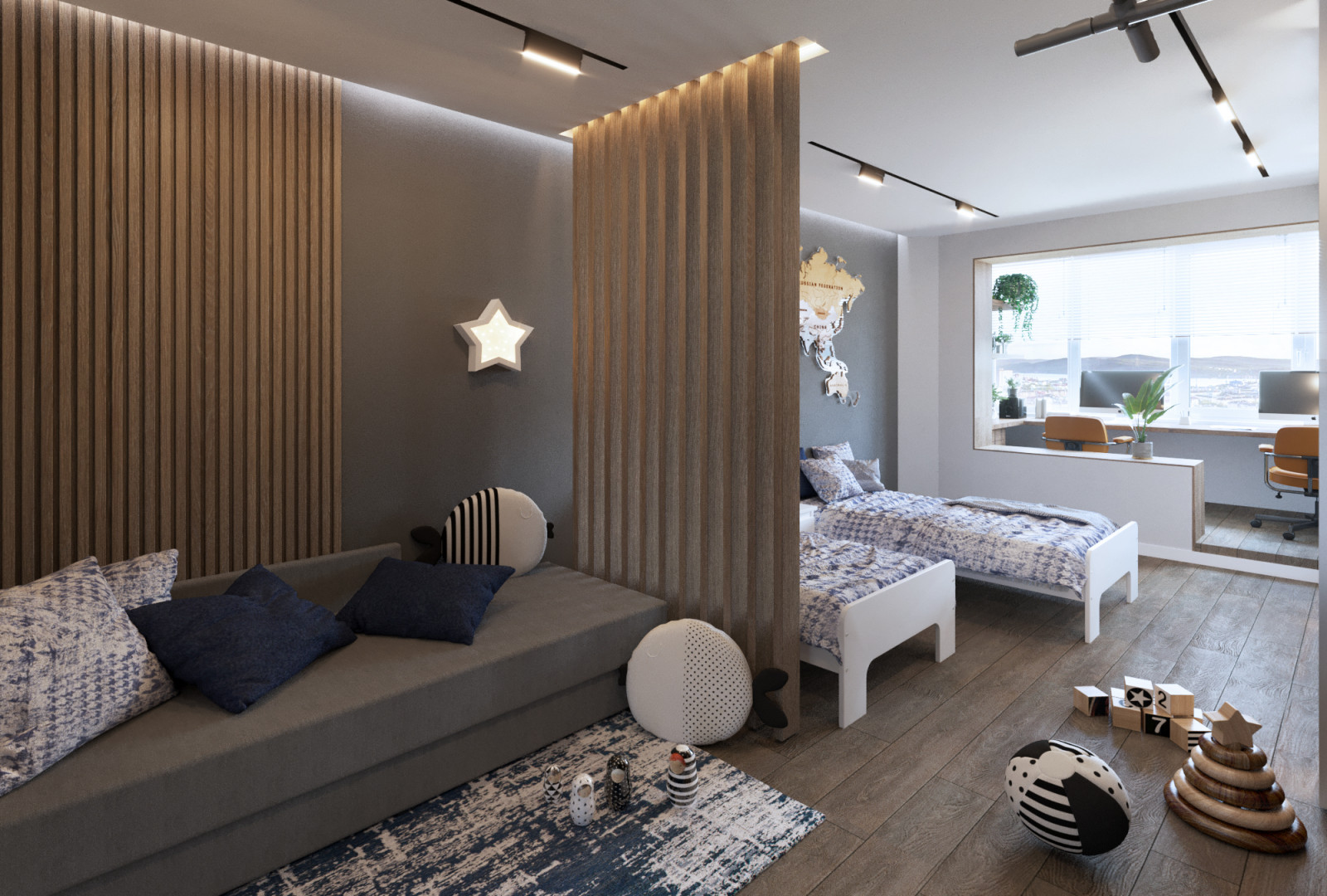 Обложка проекта: Дизайн проект детской комнаты, Мурманск