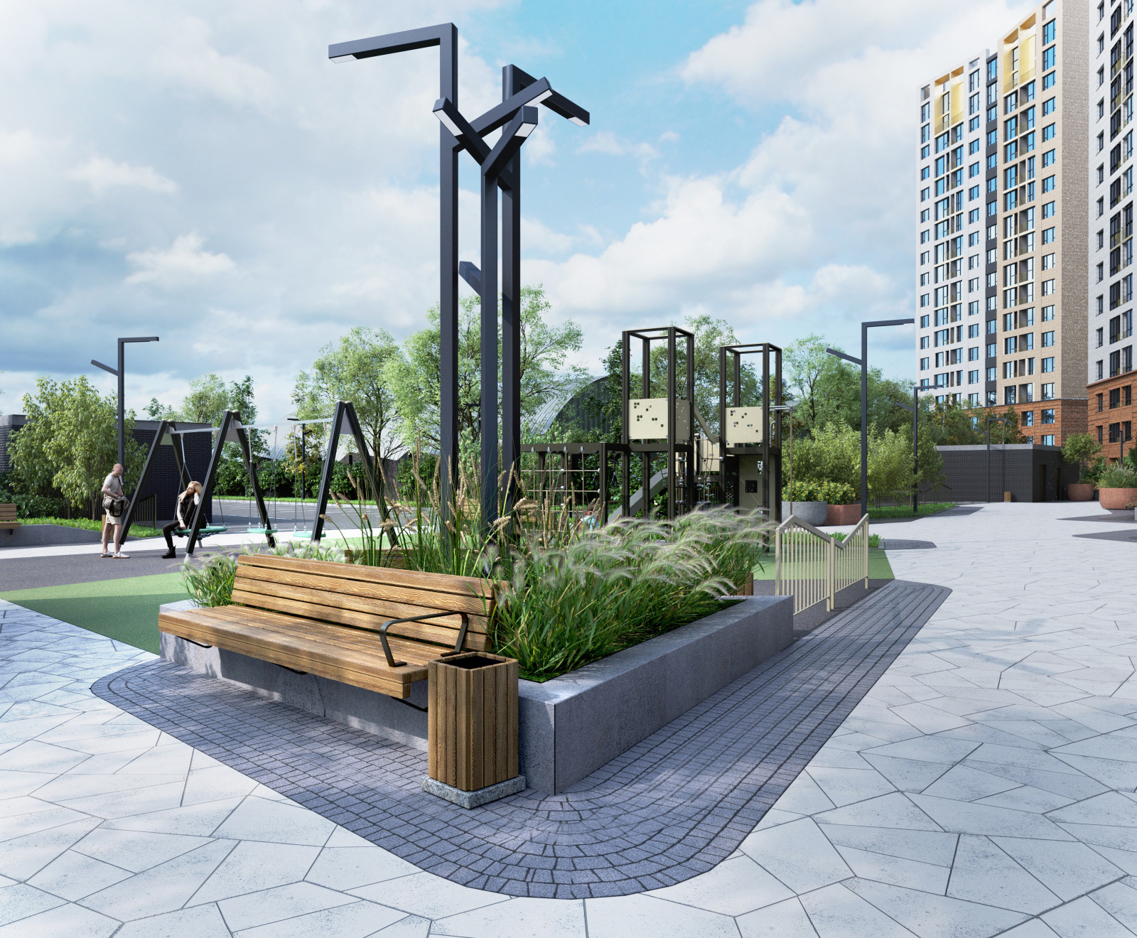 Благоустройство ЖК "НОРМАНДИЯ НЕМАН", СК "СТРИЖИ", Новосибирск