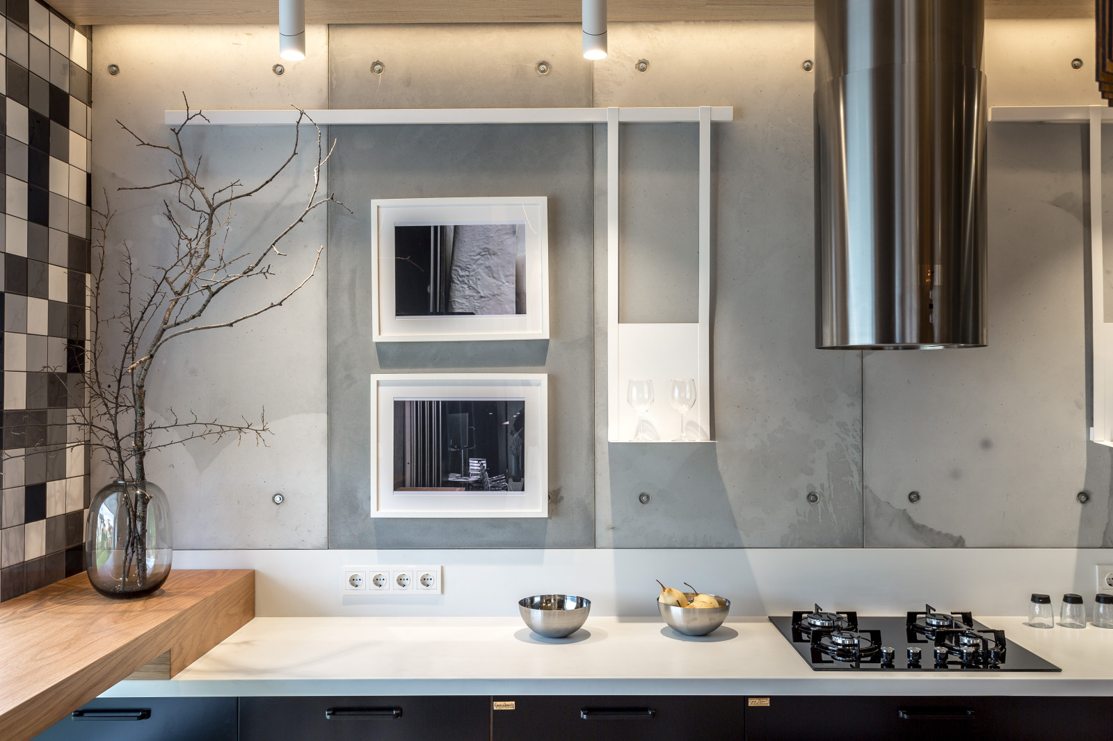 Обложка проекта: Кухня-Гостиная в серых оттенках