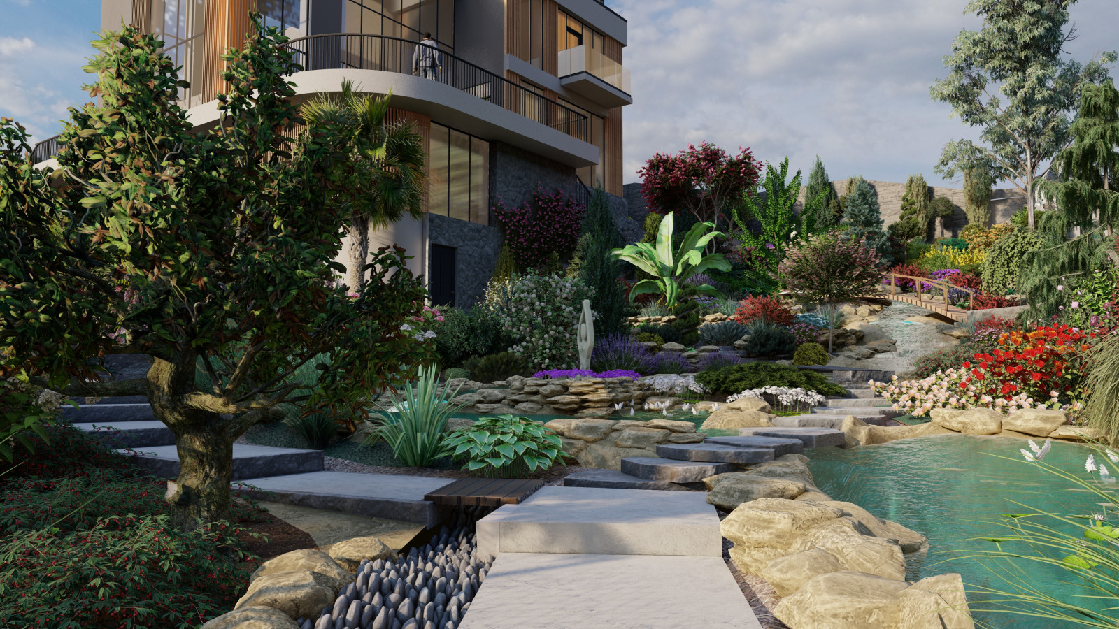 Ландшафтный дизайн частного дома в Сочи | 5 соток