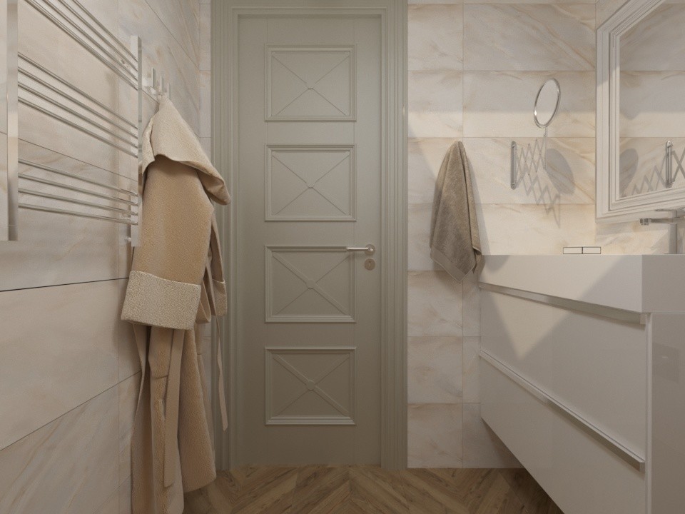 Обложка проекта: Санузел с мансардным окном в доме на берегу Волги