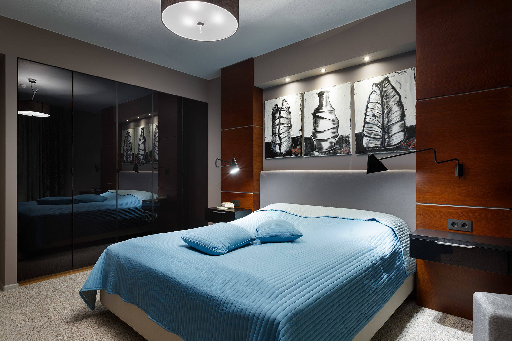 Современная спальня 14 кв метров