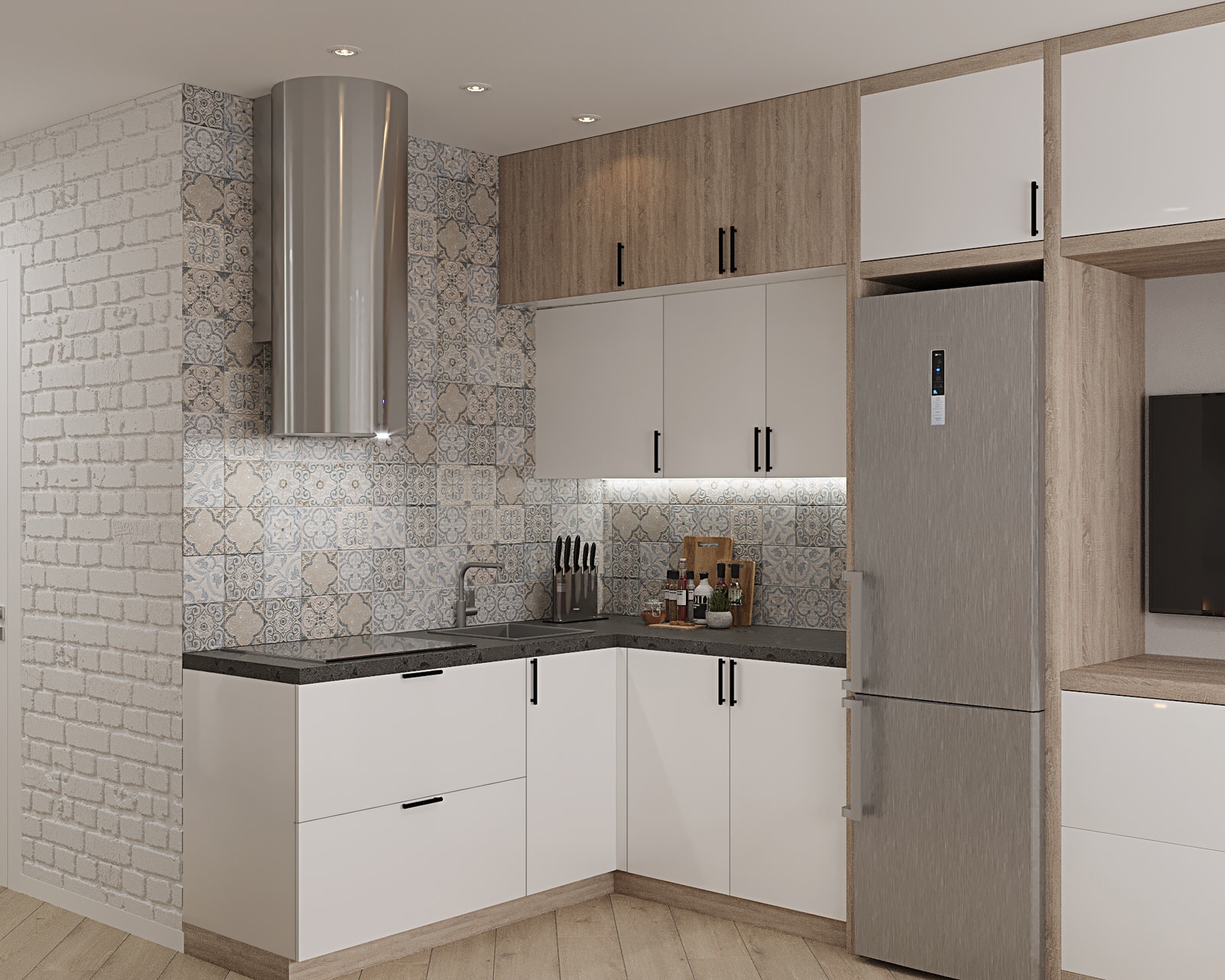 ЖК Сердце Одинцово студия в скандинавским стиле (визуализации)