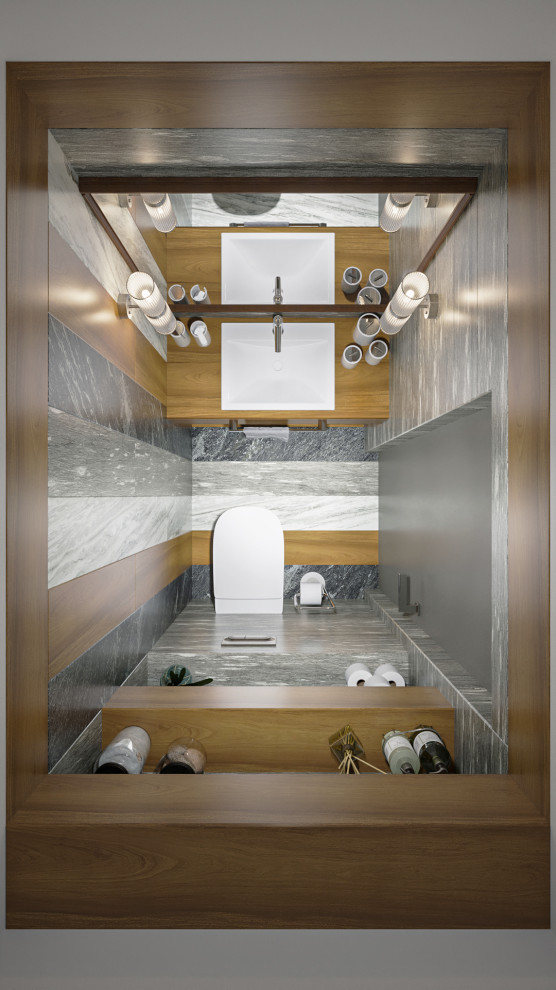 Вид сверху на гостевой санузел