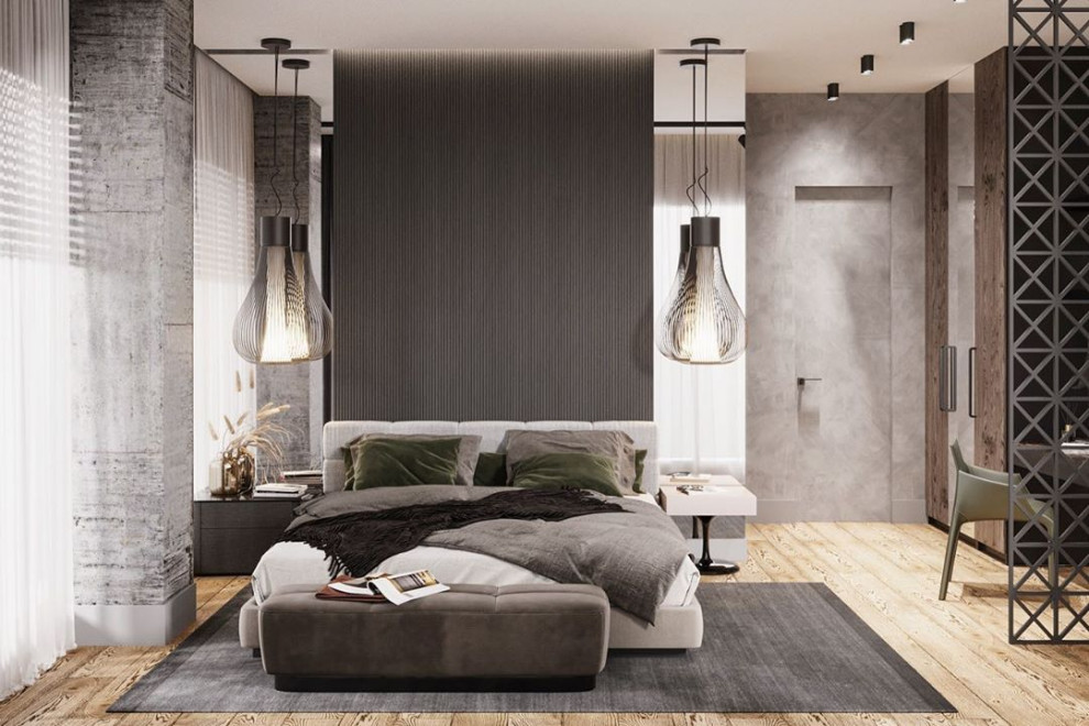 Дизайн-проект спальни в современном стиле в ЖК ‘Небесный’