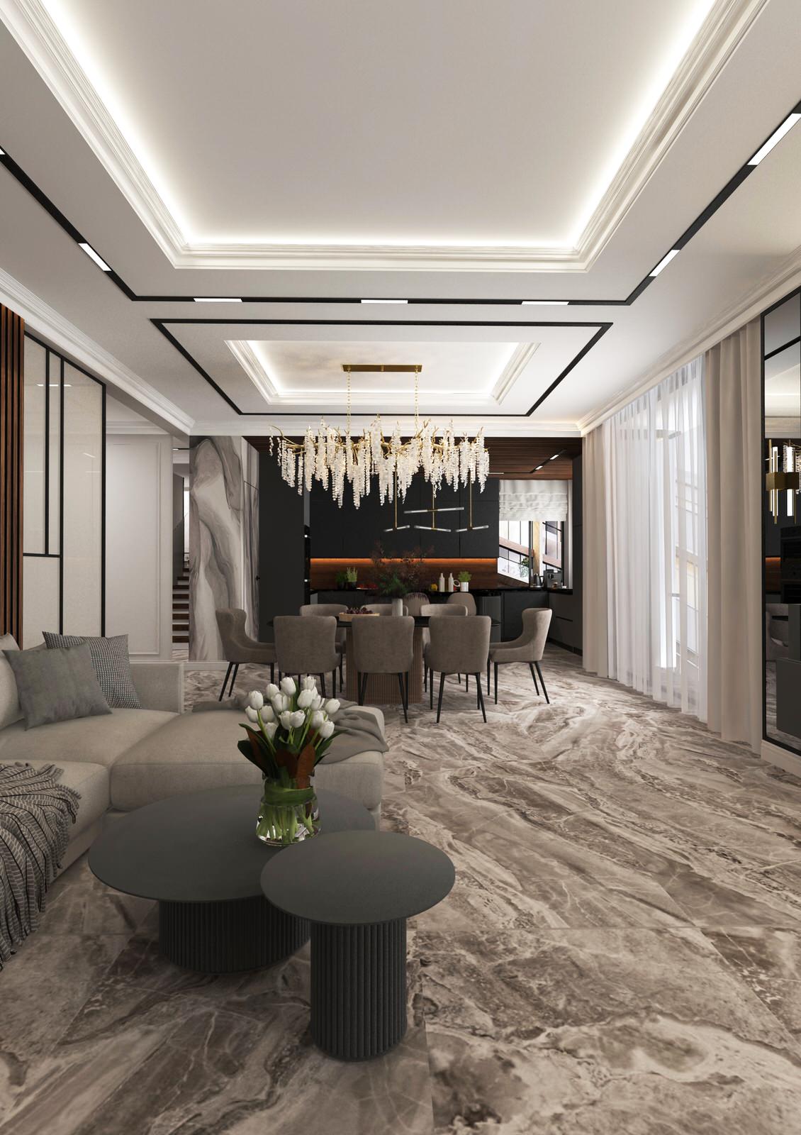 Кухня-гостиная из проекта частного дома 5 бригада