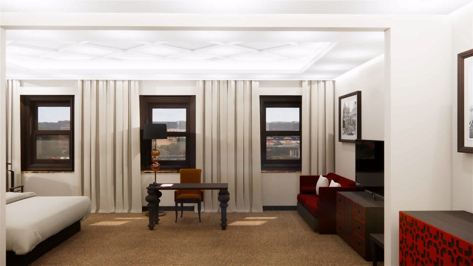 Визуализация проекта отеля в китайском стиле