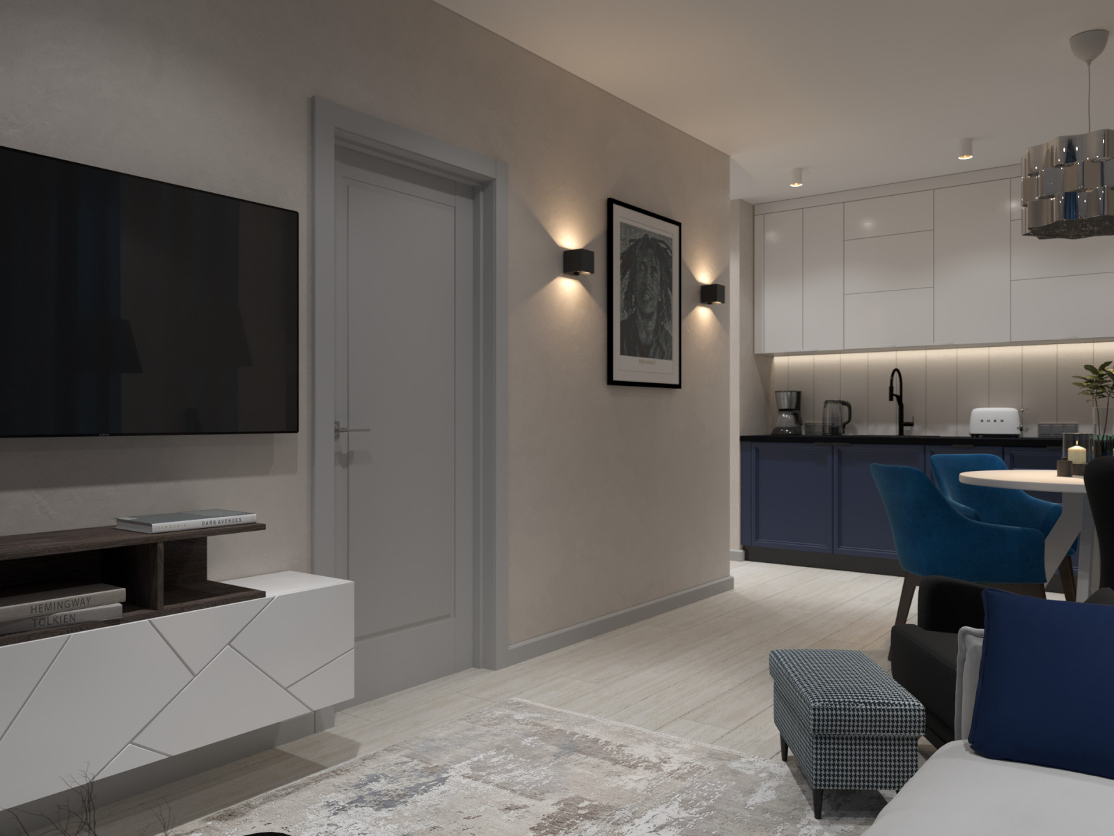 Квартира для холостяка (визуализации и коллажи)