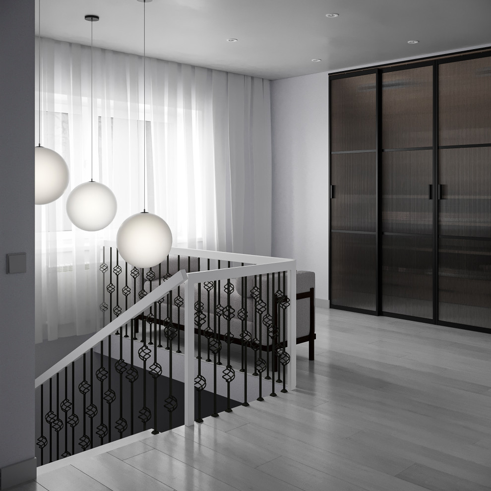 Дизайн интерьера мансардного этажа в частном доме.