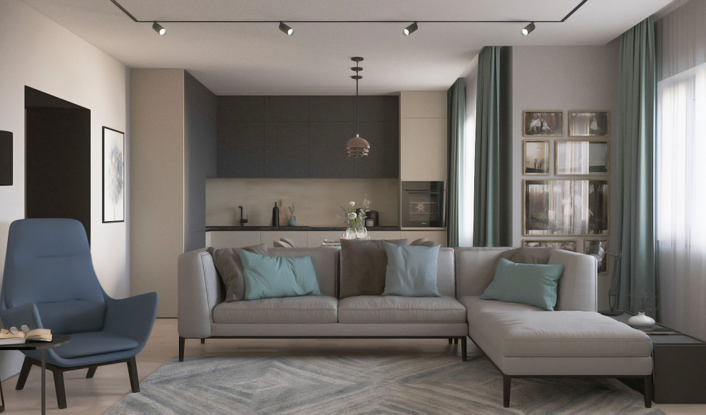 Кухня-гостиная в современном стиле