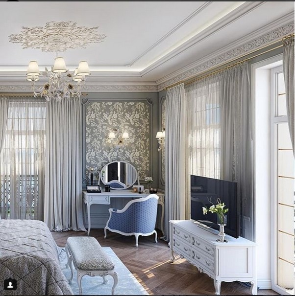 Private villa.Bedroom. Luxury.