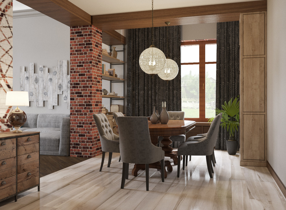 Обложка проекта: Гостиная с элементами лофта в загородном доме