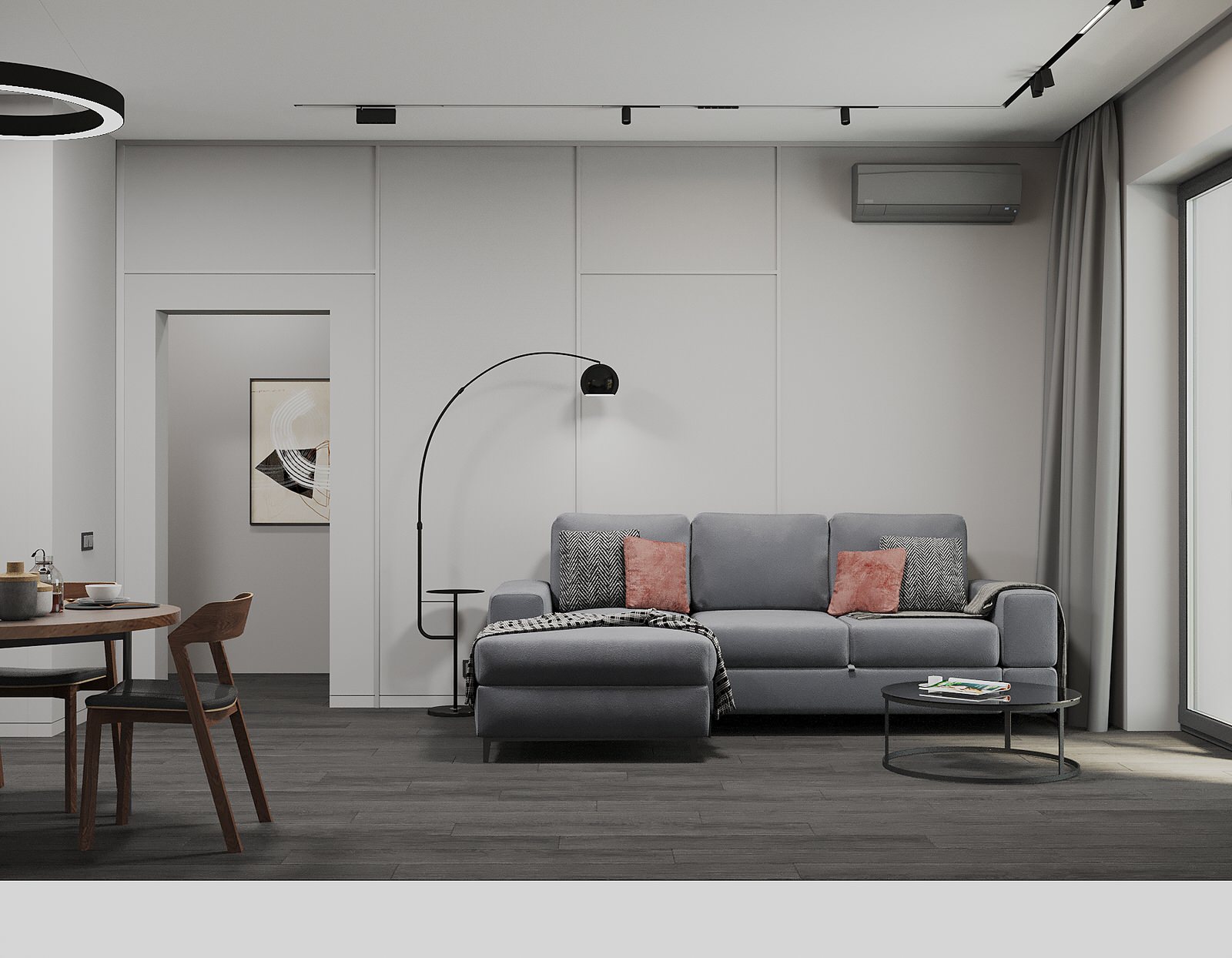 Гостиная-кухня в частном доме