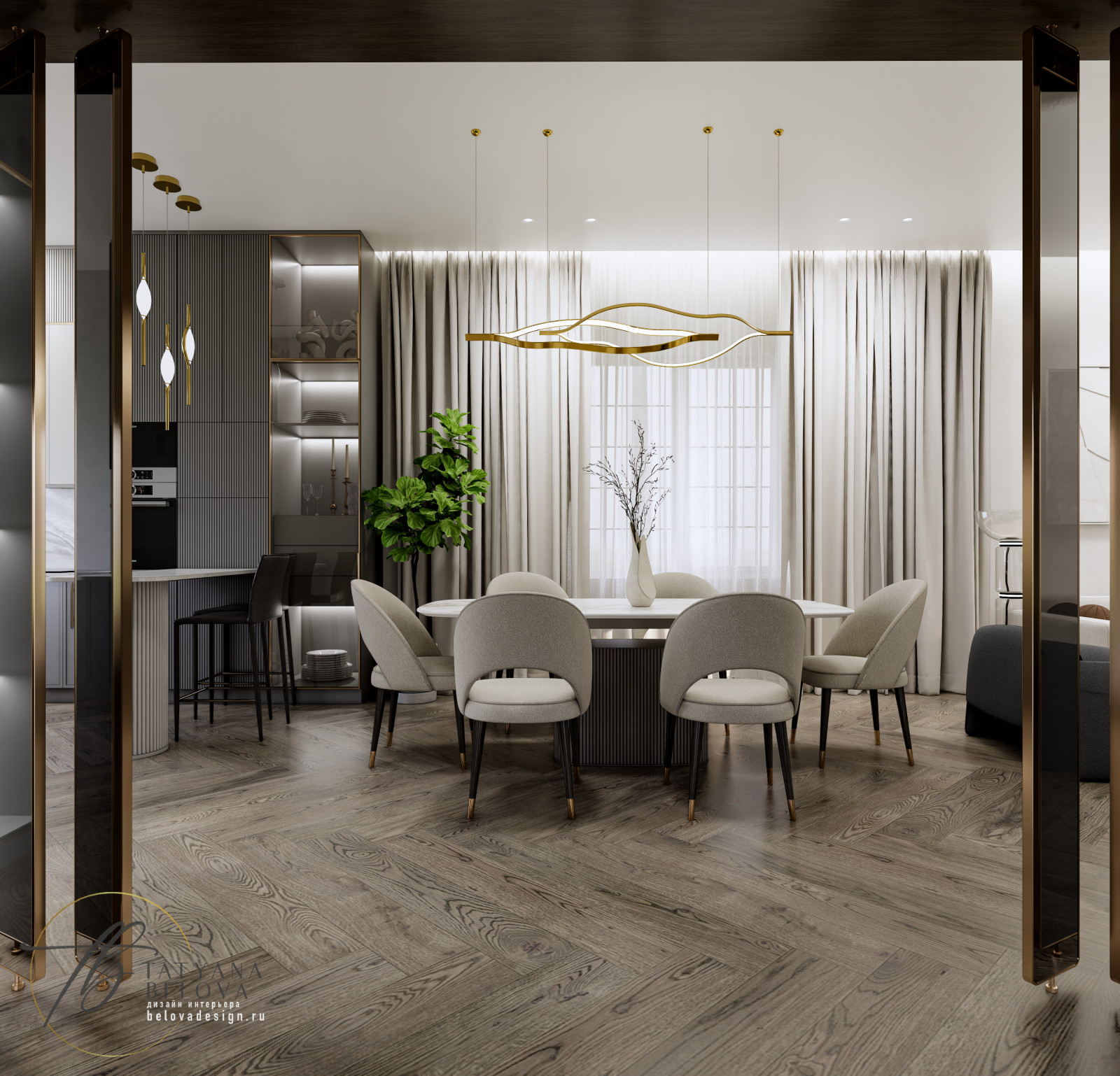 Современная классика в доме, 128 м2