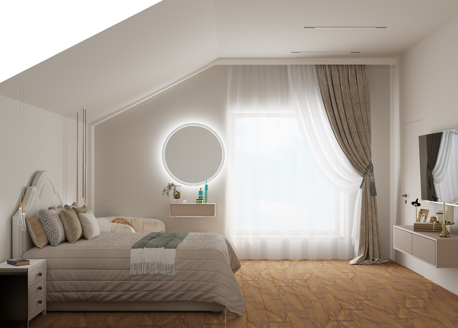 Современный загородный дом. 2 этаж. Спальня