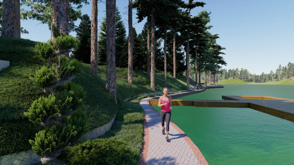 Концепция благоустройства берега коттеджного поселка