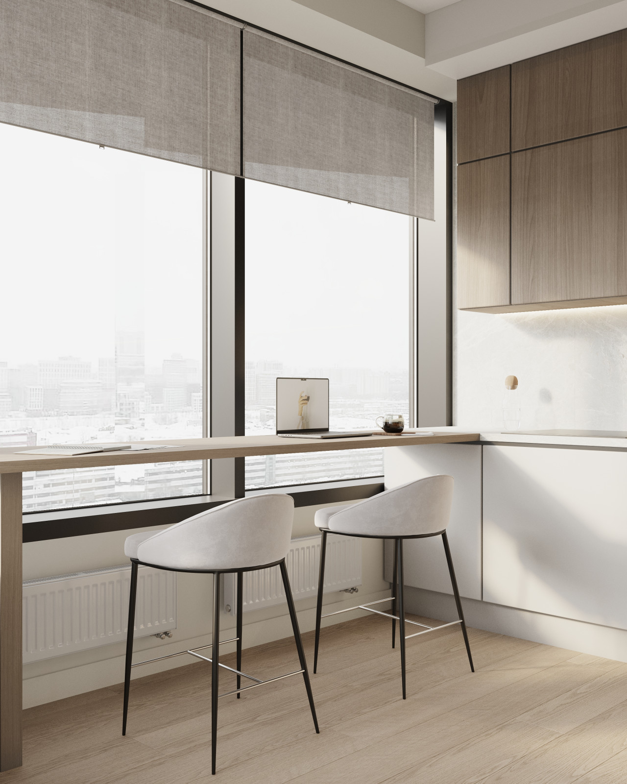 Современный интерьер для активной пары в квартире 85 м² в Москве
