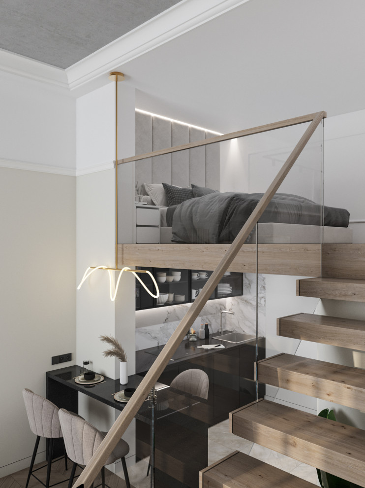 Интерьер квартиры-студии в ЖК Сосновка