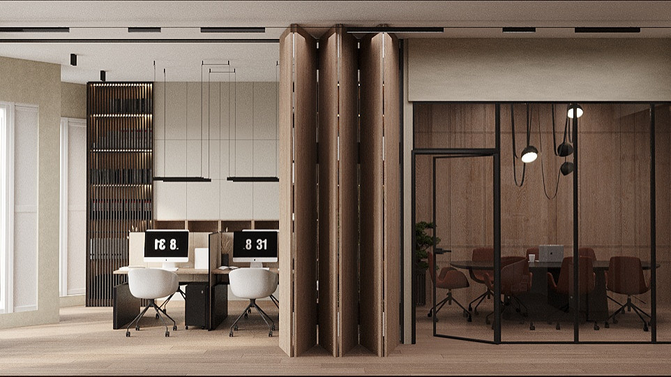 Природная органика для Кати Гордон: интерьер офиса в стиле ваби-саби