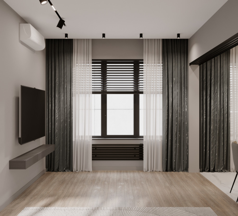 Современный минималистичный дизайн интерьера для молодой пары