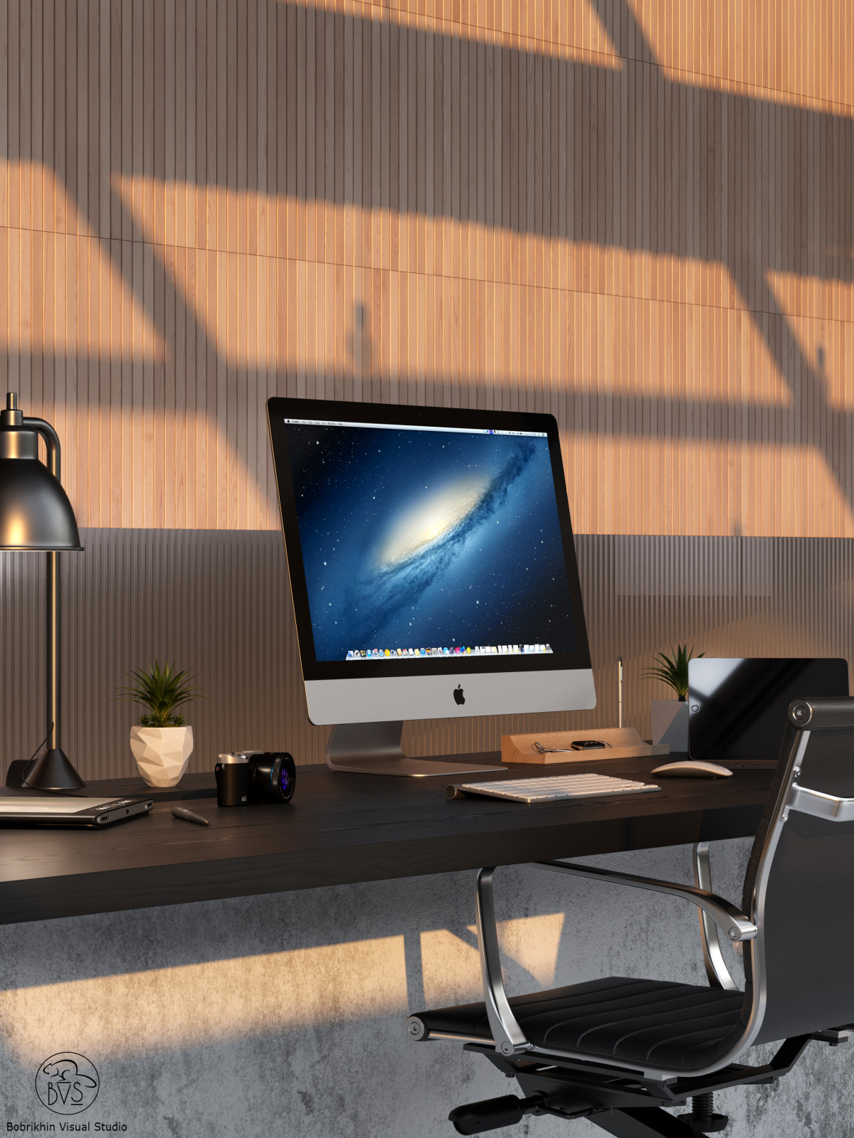 Office interior with the view of Manhattan